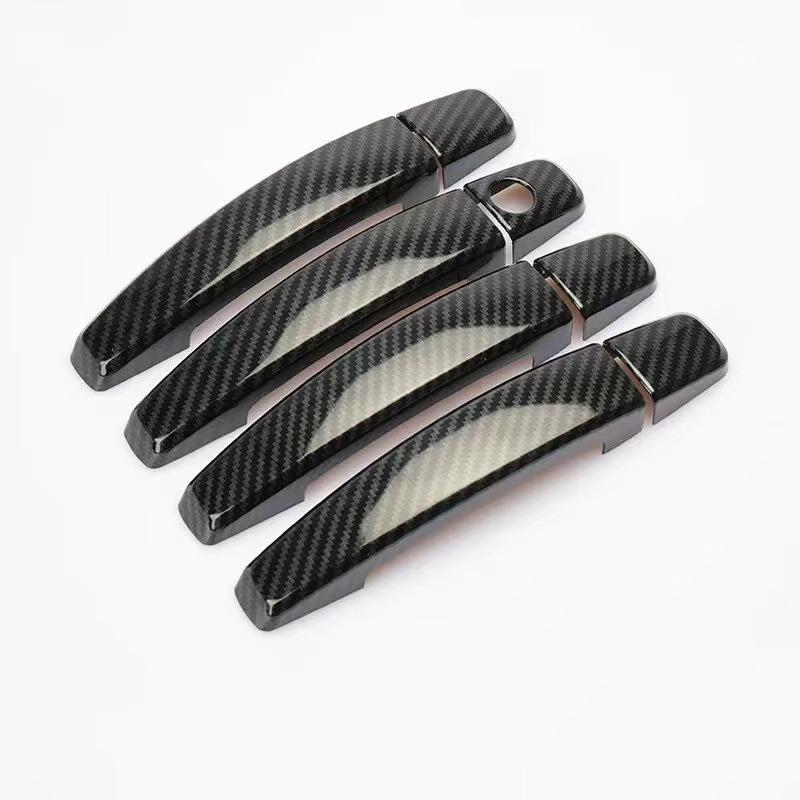 Gloss Black Carbon Fiber Pattern Door Handle Covers for 2011-2015 Chevrolet Orlando