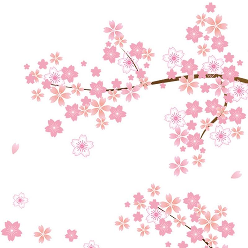 Pink Plum Blossom Branch Wall Sticker Bedroom Living Room Furniture Background Wall Decal Mural Pvc