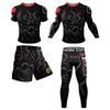 Mens Quick-Dry Athletic Set: Compression T-Shirt Shorts Breathable Sportswear Running Gym