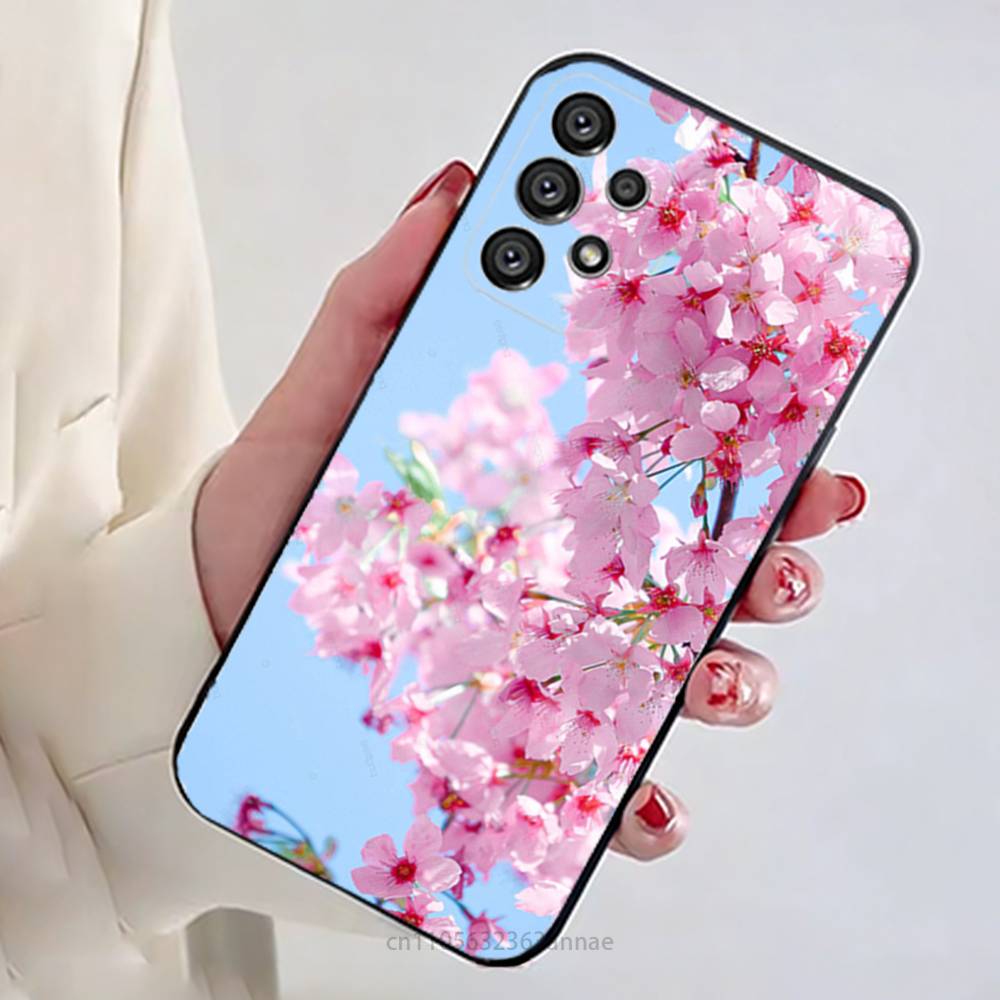 Custodia Rosa Sakura per Samsung Galaxy A73,23,53,33,14,24,13,72,22,52,32,54,A34 Cover Morbida