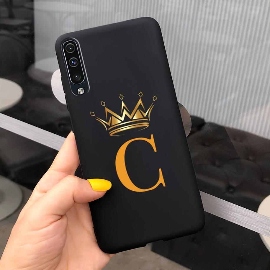 For Samsung Galaxy A50 A50S A30S Case Silicone Letters Crown Back Cover Phone Cases For Samsung A50 A 50 30 S A307F A507F Fundas