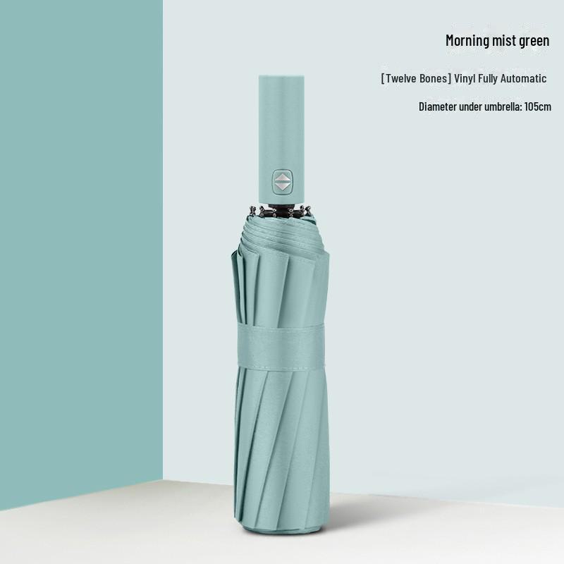 Pánský retro černý skládací slunečník – Unisex, vzor novin.