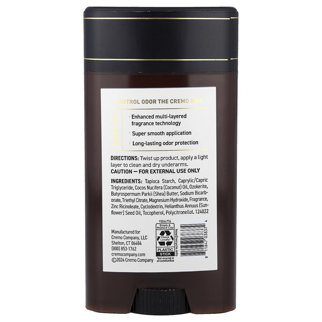 Cremo, Deodorant, Italian Bergamot, 75g (2.65oz)