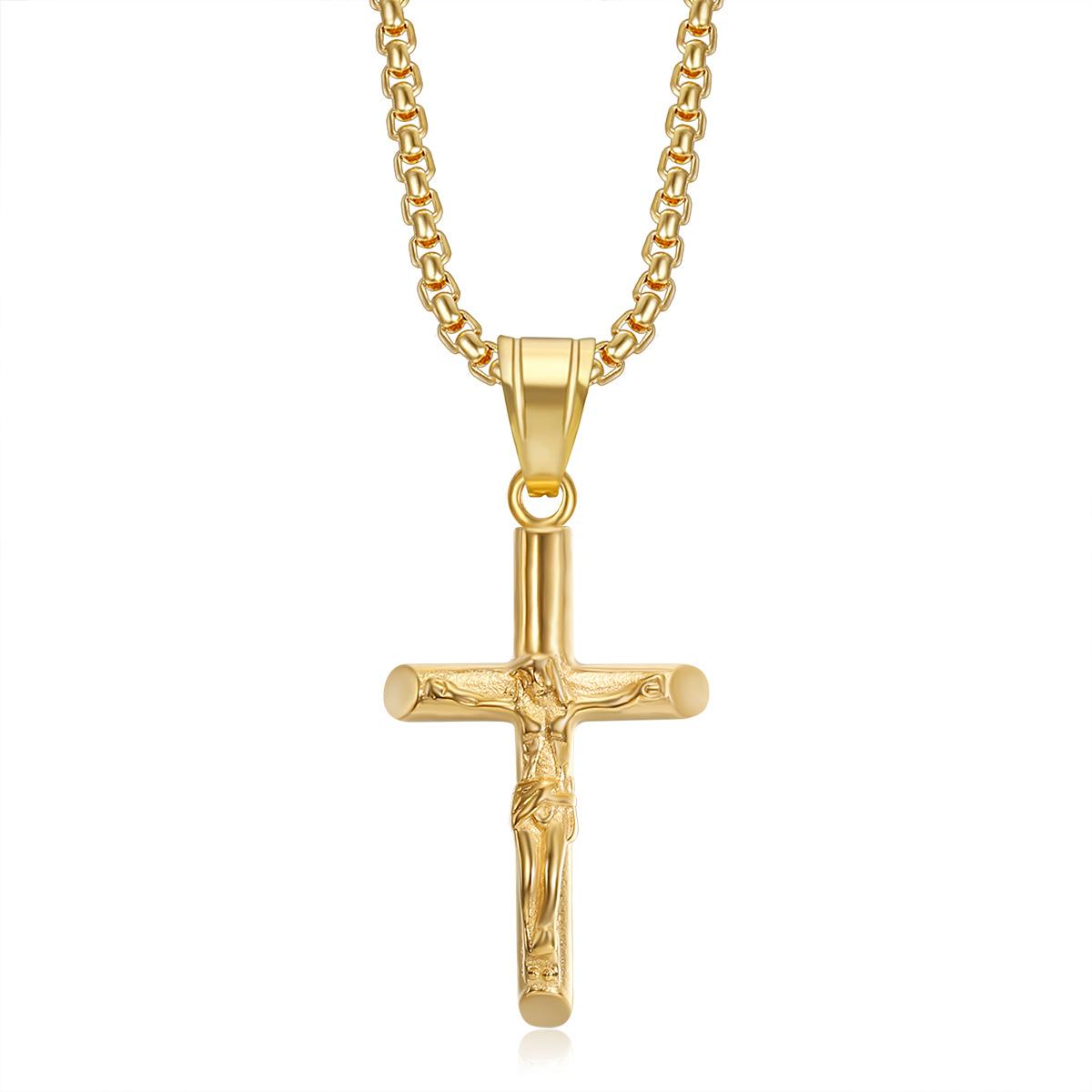 European and American Crosses Do Not Fade Neck Chains Men s and Women s Jewelry Accessories 60CM