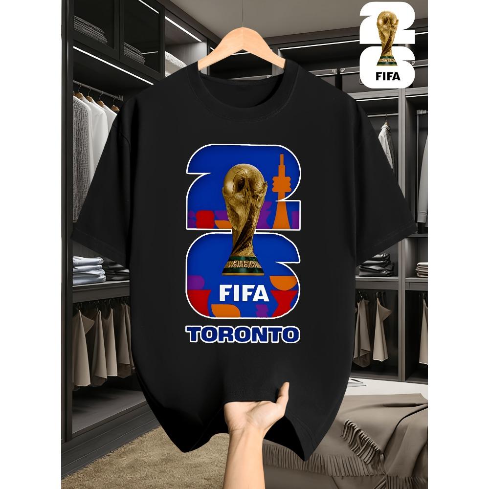 2026 Usa-Canadian Cup, FIFA Football Print Men'S Short Sleeve T-Shirt, Fashionable And Trendy Summer Top