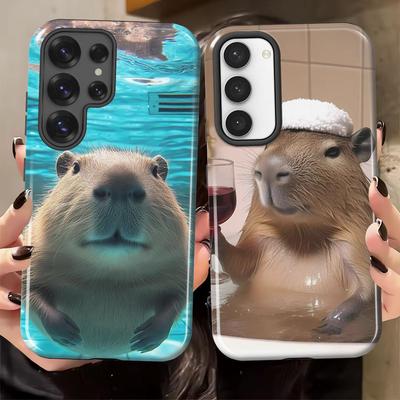 Funda Divertida de Capibara para Teléfono Samsung Galaxy S25 A16 S20 FE S25Ultra S24 Ultra A36 A56 S23 A26 S23Ultra Funda Suave Capa