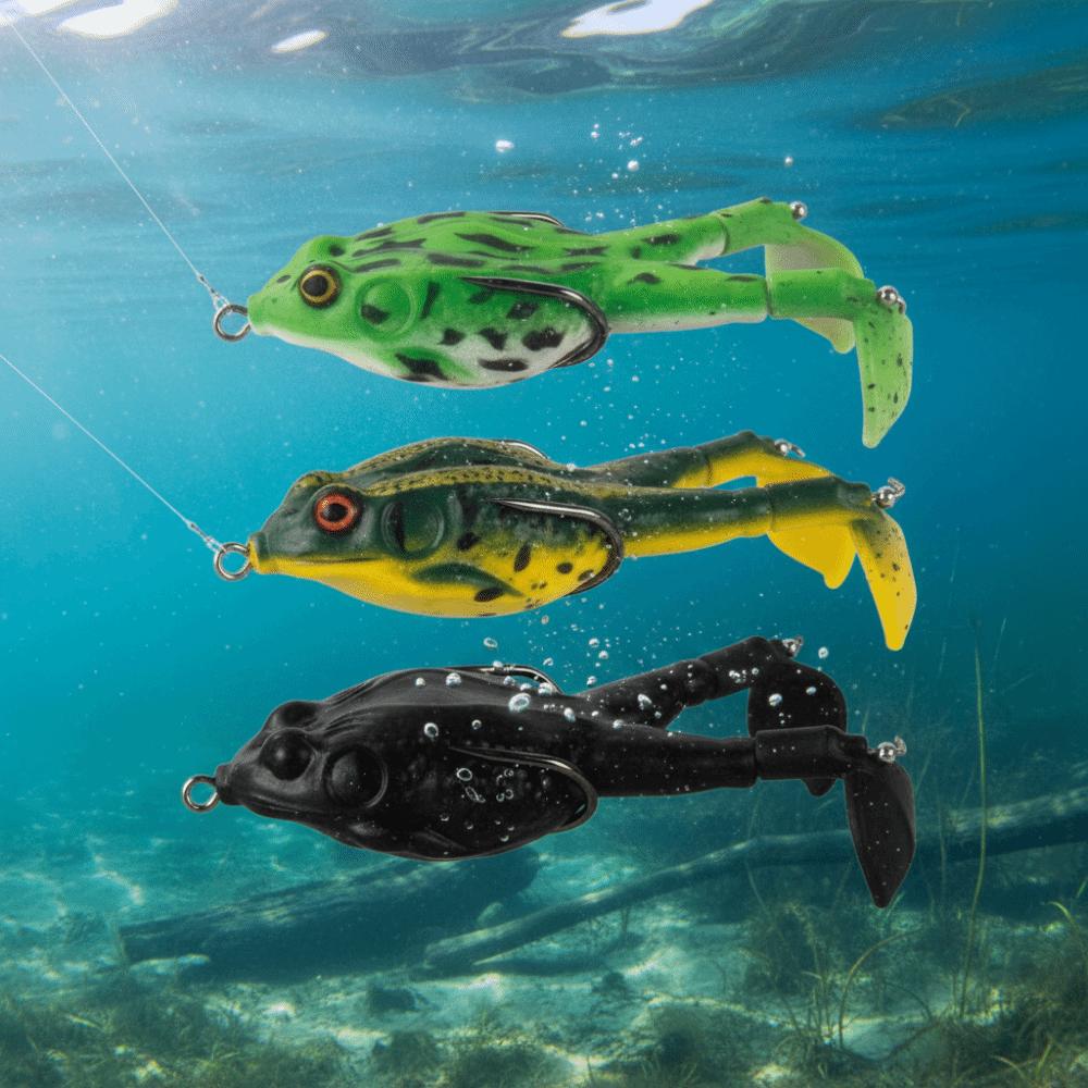 Floating Bait Frog Lure Double Propellers Soft Frog Lure Bass Fishing Lures  Bass Fishing