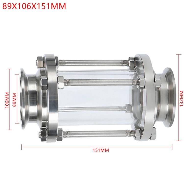 Inline-Schauglas 304 Edelstahl Mit Tri Clamp Anschluss Sanitär-Durchflussschauglas Durchflussrohr Außendurchmesser 19MM-89MM Tri Clamp Typ