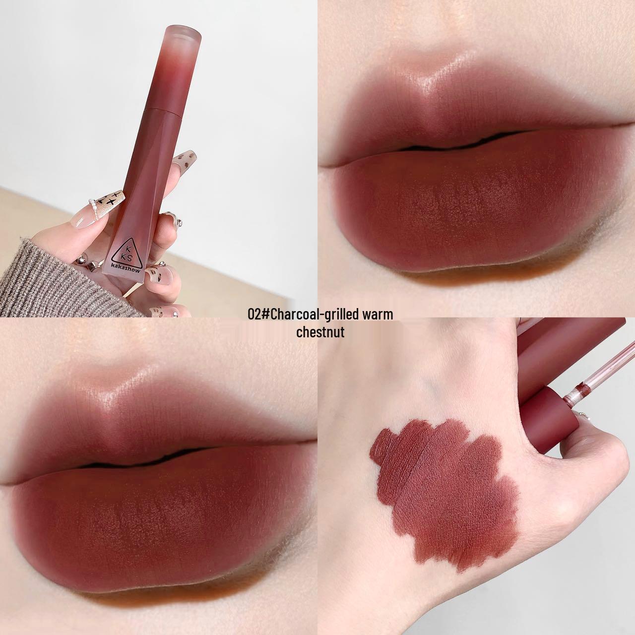 Kakashow Nude Velvet Lip Glaze: Moisturizing, Long-lasting, High Pigment, Plumping Formula for Vibrant Lips.