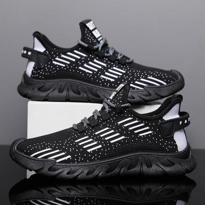 Men's Shoes Summer New Breathable Mesh Sneakers Korean Version of Flying Woven Versatile Casual Shoes Soft-soled Running Student Shoes