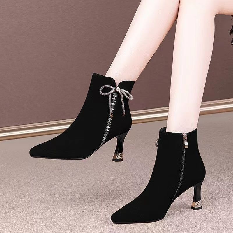 Fashion Booties Lightweight Zip Butterfly Bow Ankle Boots for Women Autumn Fashion 2025 Comfortable and Elegant Sale Woman Short Shoes