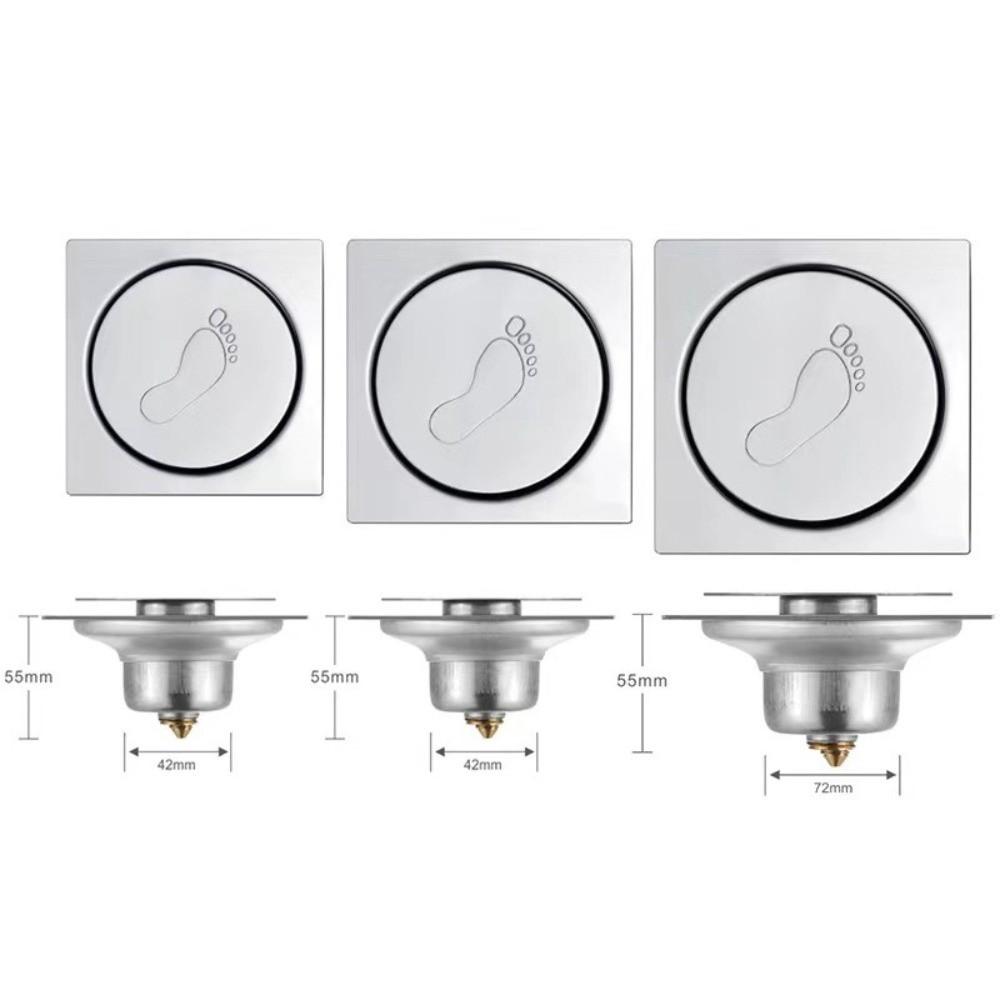 Metal Shower Foot Floor Drain Pop Up Bounce Drain Filter Creative Press-Type Floor Drain