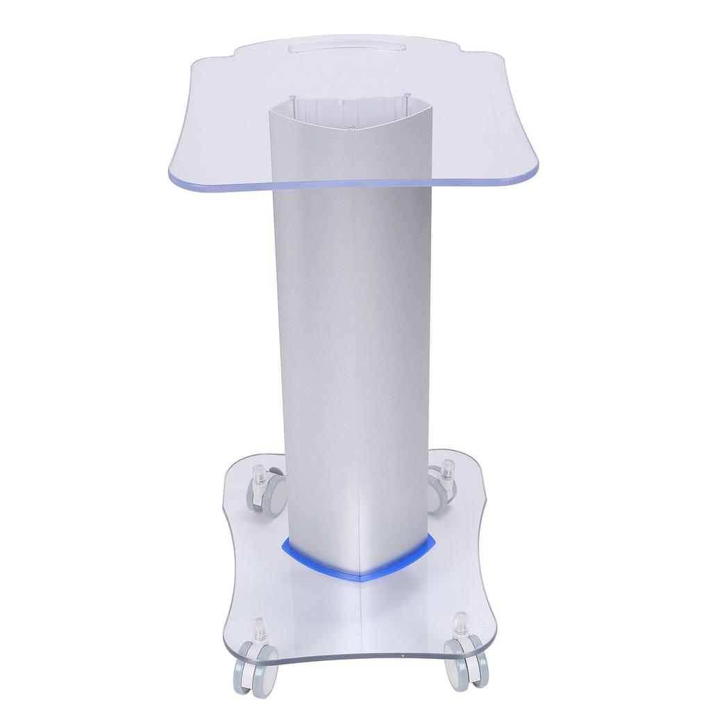 Plexiglass Beauty Salon Trolley Salon Use Pedestal Rolling Cart Wheel Aluminum Stand