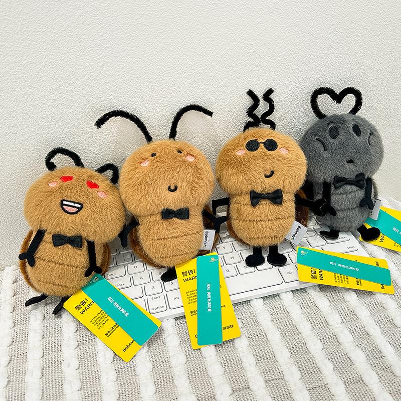 Glasses Cockroach Plush Toy Boys Bean Eye Keychain Girls Backpack Talk Heart Eye Insect Pendant