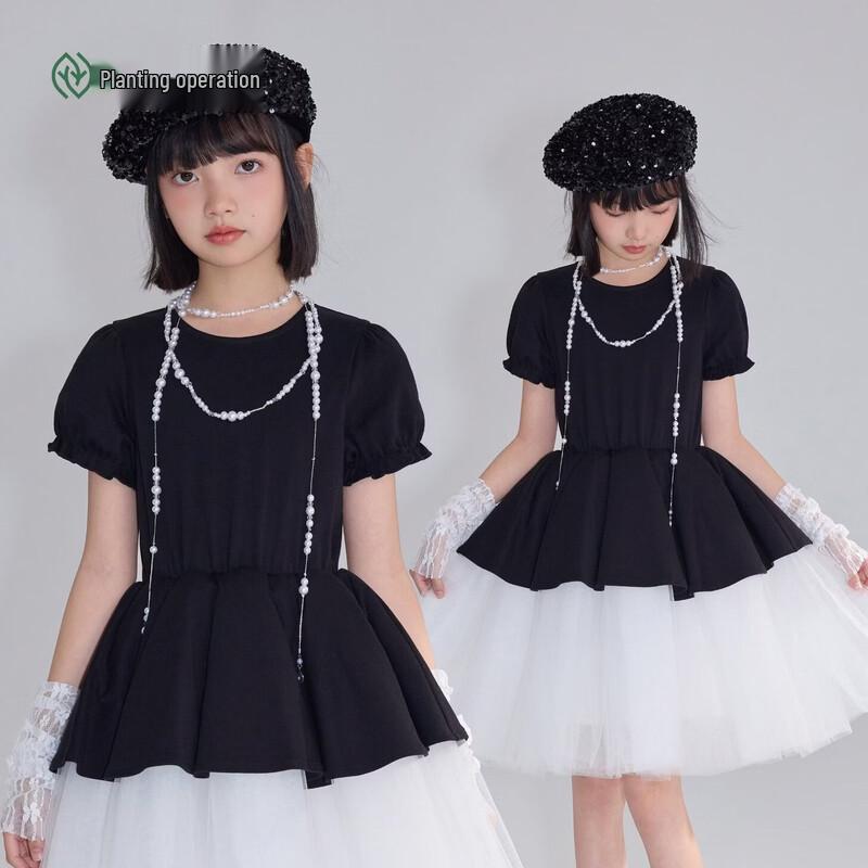 Zhimu Girls  French Elegant Bubble Gauze Summer Dress 160
