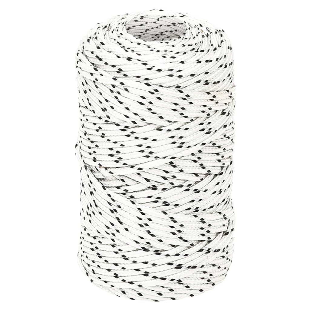 Boat Rope Braided White 2 mm * 500 m Polyester