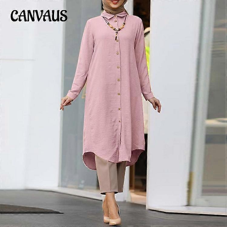 Spring and Autumn Women's Dress Plus Size Lapel Casual Button Long Sleeve Shirt Dresses