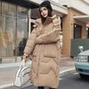 Winter Down Coat Neck Protection Stand Collar Padded Hooded with Pockets Zipper Closure Parka Windproof Heat Retention Daily Cold Weather