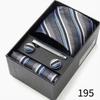 Krawatten-Sets für Herren, inklusive Manschettenknöpfen und Einstecktüchern, mit Geschenkboxen