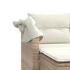 Divano da Giardino a 2 Posti con Tettoia e Poggiapiedi in Polyrattan Beige