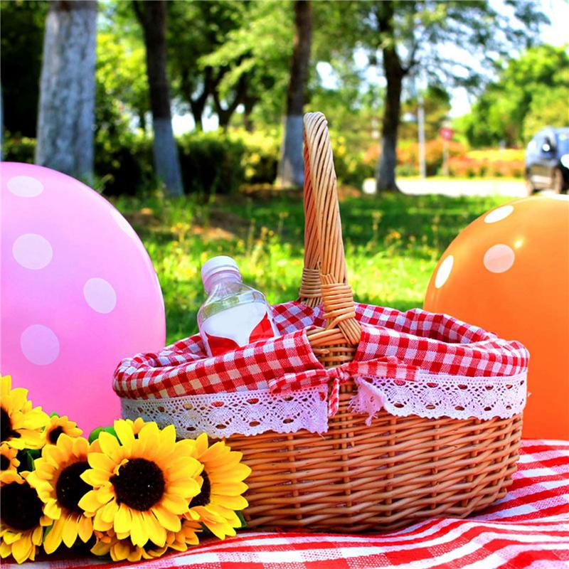 ABWR-3X Wicker Basket Gift Baskets Empty Oval Willow Woven Picnic Basket With Handle Wedding Basket Small