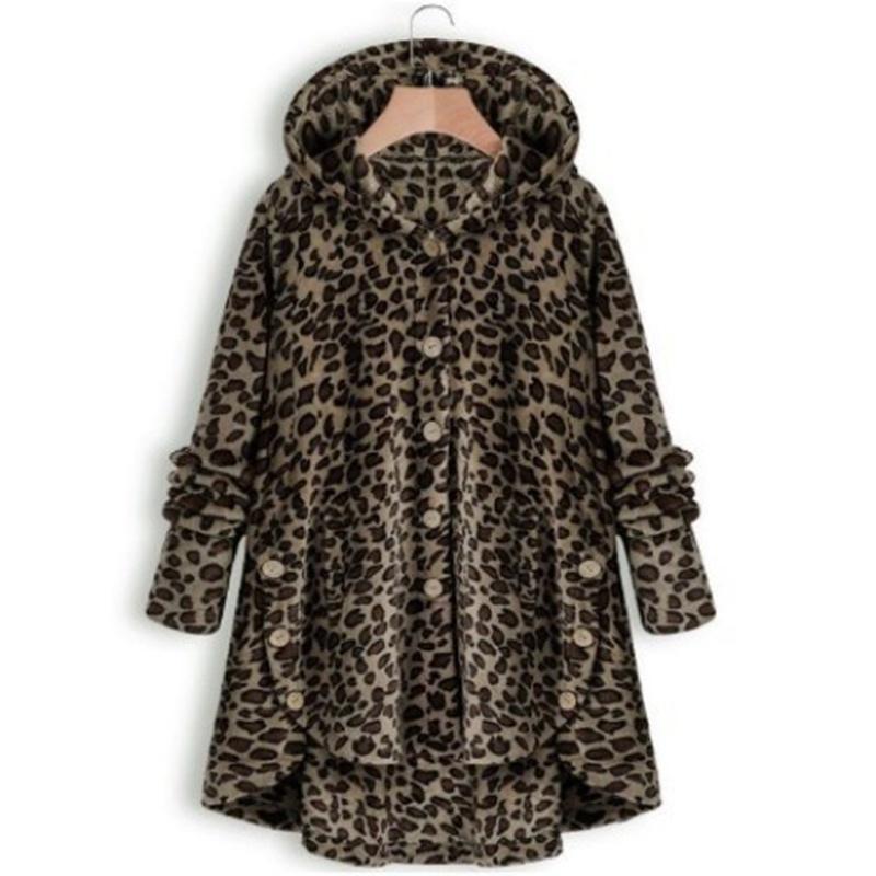 Cozy Women Winter Solid Fluffy Coat Overcoat With Button Jacket And Loose Sweater