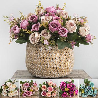 1Pc Artificial Flower Rose DIY Performance Garden Wedding Home Party Photo Props Christmas Ornament