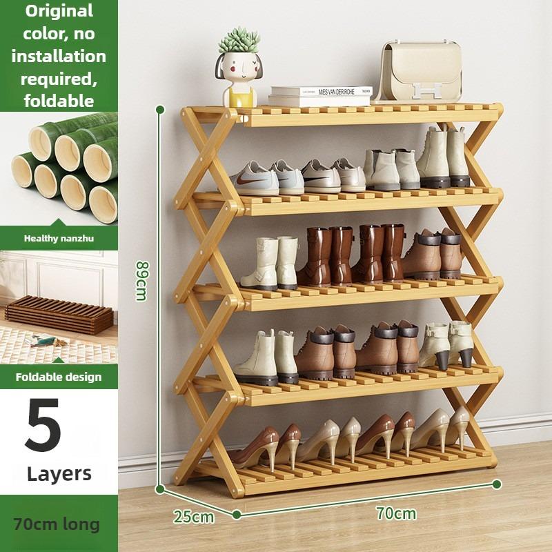 Portable Folding Shoe Rack, Required Space Saving Shoe Shelf for Dormitory Apartment Rental, Multi-Tier Shoe Organizer Storage