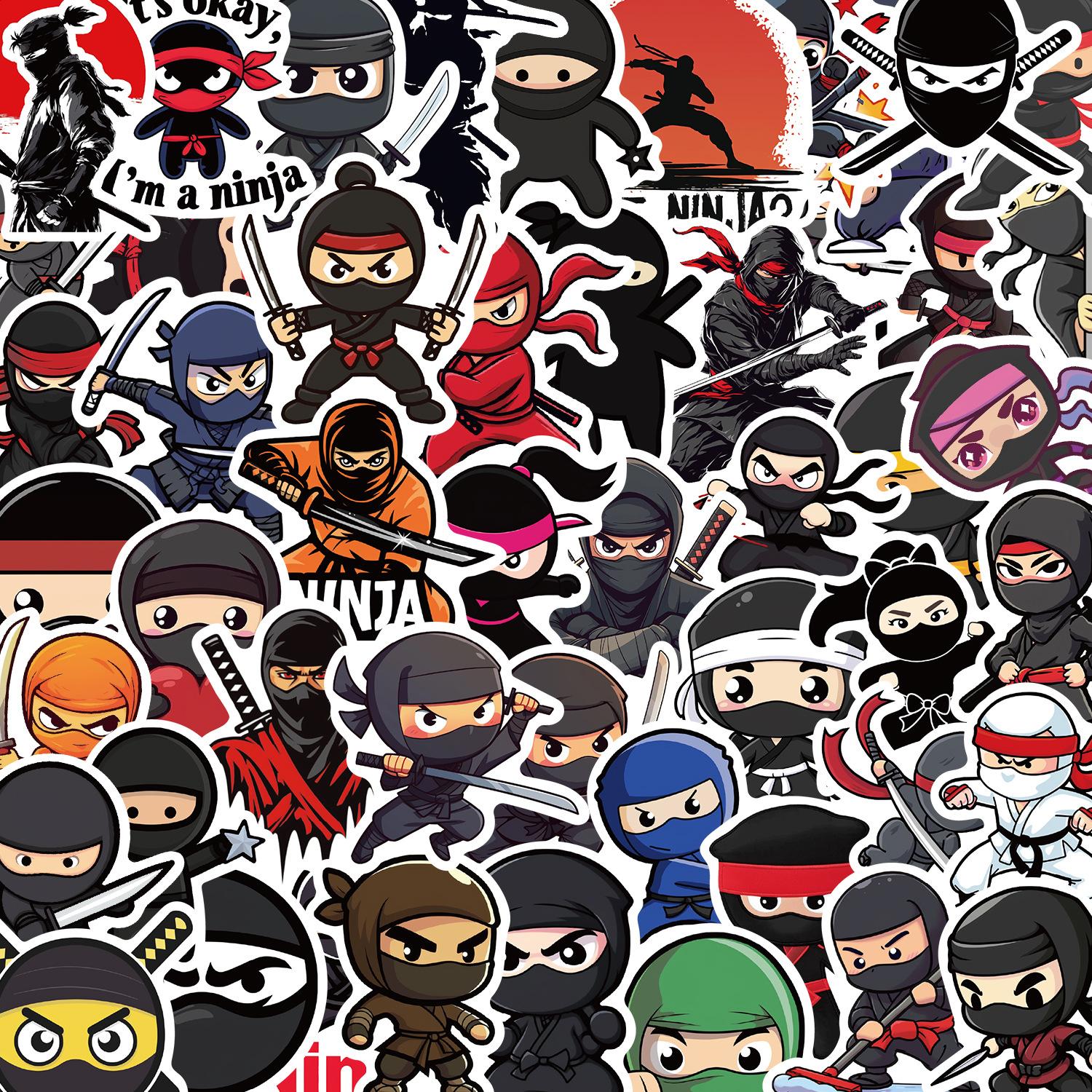 Hair Decoration 50 Cartoon Ninja Doodle Stickers Diy Decorative Guitar Notebook Suitcase Diy Waterproof