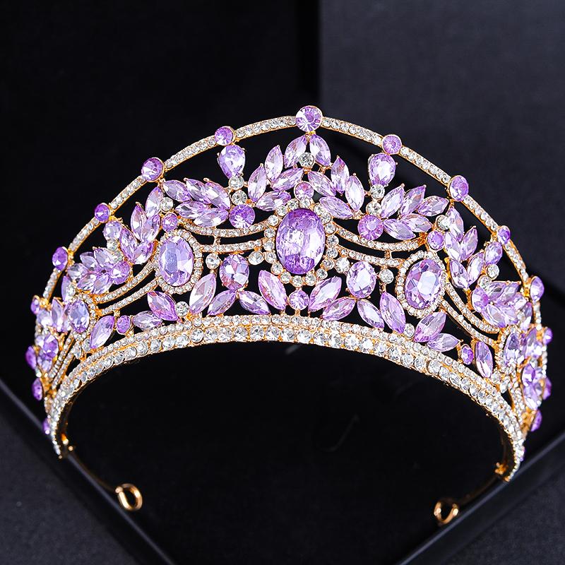 Barocke Kristall Diademe und Kronen Strass-Abschlussball Diadem Stirnband Krone Braut Hochzeits Haar Accessoires Schmuck Krone Diadem Geschenk