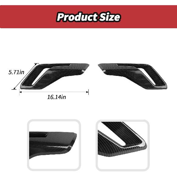 JeCar Carbon Fiber Fender Side Air Vent Decor Cover Trim For Ford Raptor F150 2021+
