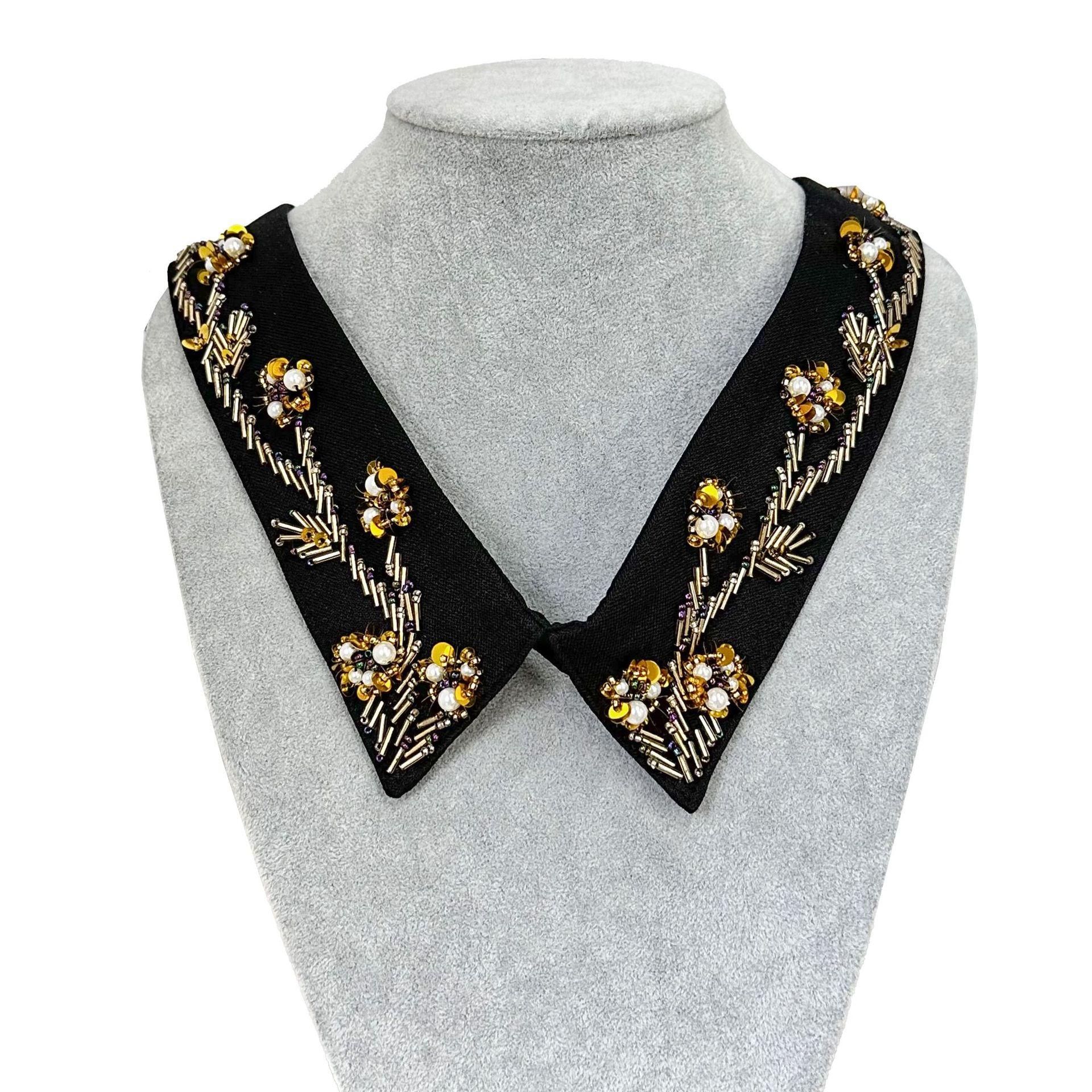 

Универсальный Тяжелая Промышленность Золотисто-желтый Бисероплетение Ложный Воротник Корейская Версия Воротник Рубашка Свитер С Декоративными Аксессуарами Ложного Воротника