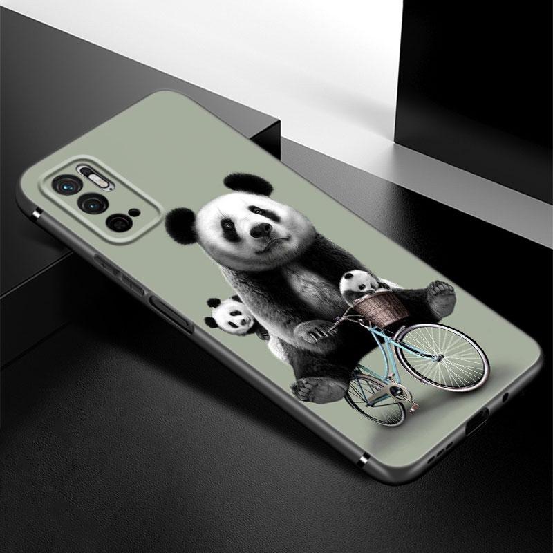 Panda Chinese Bear Phone Case For Xiaomi Redmi Note 7 8 9 10 Lite 11 11E 11T 12 Pro 11S 4G 10T 5G 8T 9S 10S Soft TPU Black Cover