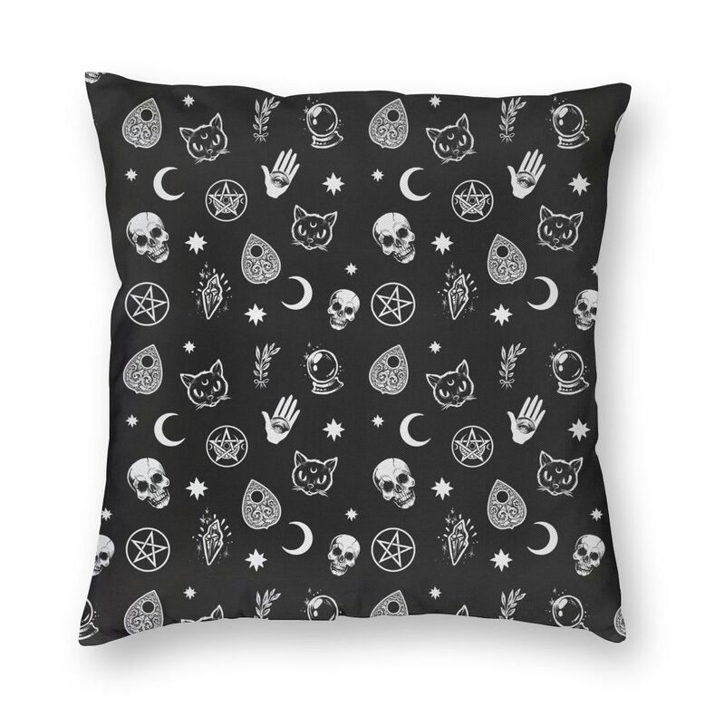 Halloween Witch Raven Square Putetrekk dekorasjon Gotisk Okkult Magic Witchy Putetrekk for sofa Bil Putetrekk