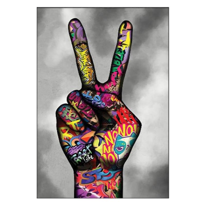 Graffiti Wall Art Finger Fist Canvas Painting Abstract Poster Street Pop Art Canvas Print Wall Pictures for Living Room Decor NO Frame