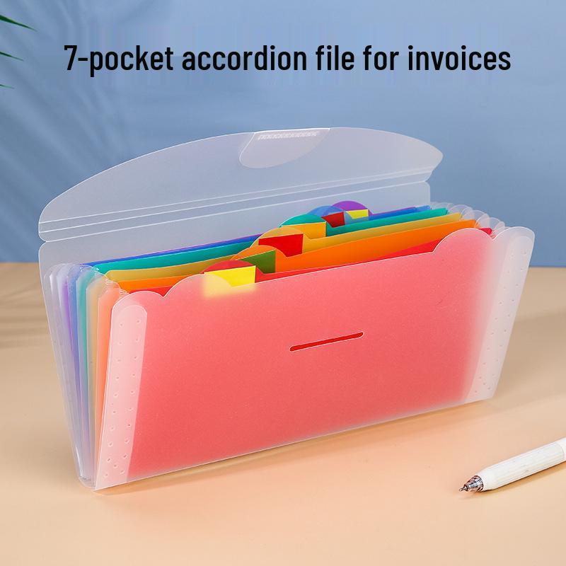 13-Grid Accordion File: Portable, Multi-Layer Rainbow Document Storage Bag