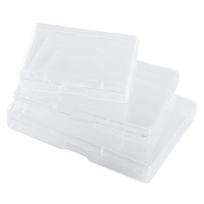 Clear PP 10x7x1.7 Rectangular Plastic Storage Box for Cards, Ornaments, and Small Tools