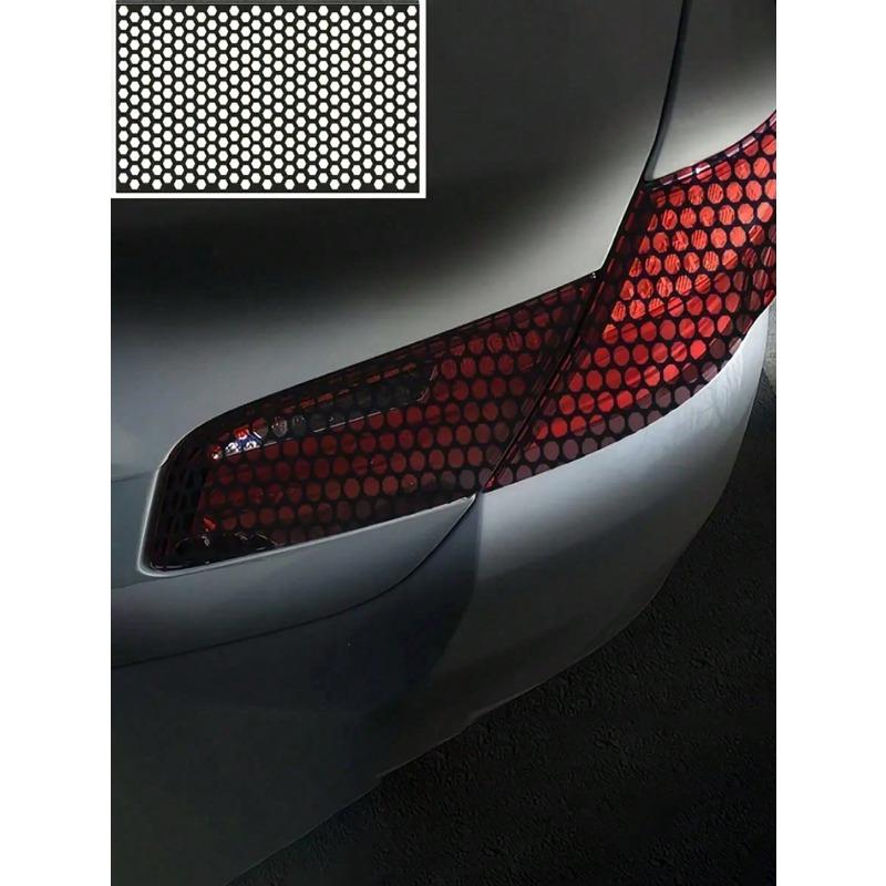 1pc Black Car Rear Light Honeycomb Sticker, Black Carbon Fiber Style Decal, Car Lights Universal