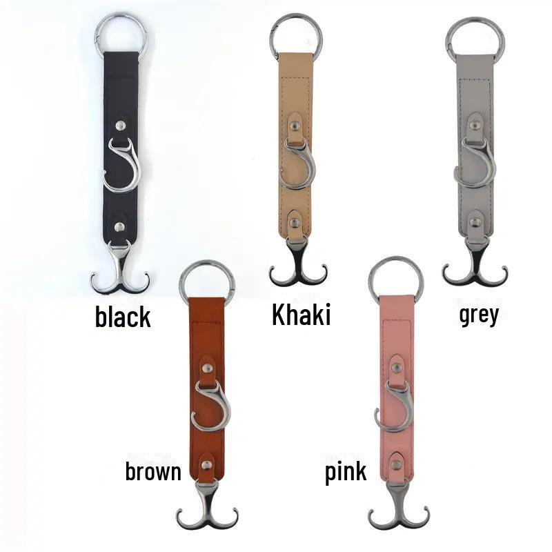 Car Leather Rear Seat Garbage Bag Hook - Large Load-Bearing Capacity Metal Hook for Storage.