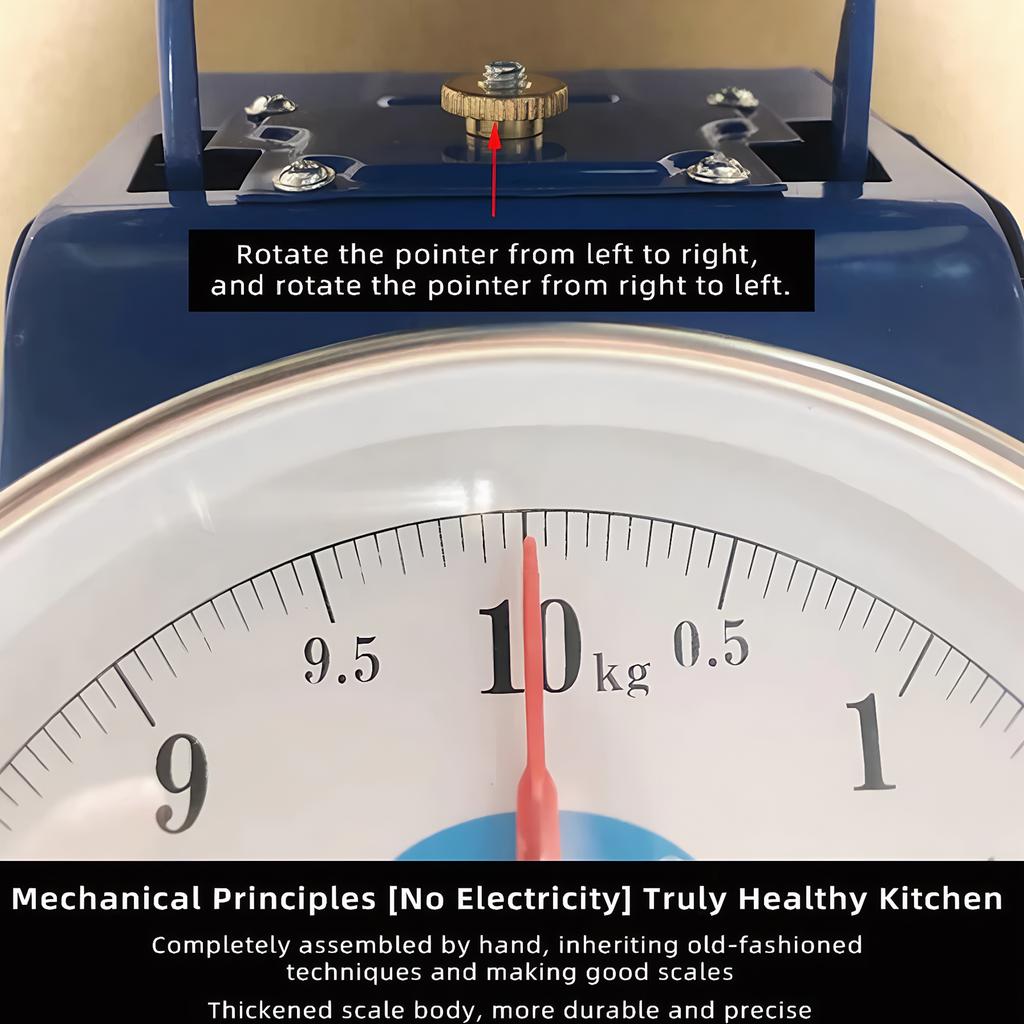 10Kg Stainless Steel Mechanical Scale with Detachable Tray Stainless Steel Vintage Scale for Farmhouse Decor & Meal Prep