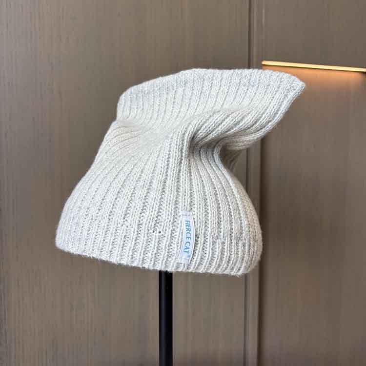 Простая и элегантная разноцветная маленькая стандартная шерстяная шапка, повседневная теплая вязаная шапка с защитой ушей для мужчин и женщин, парная головная повязка, шапка от холода M（56-58cm）