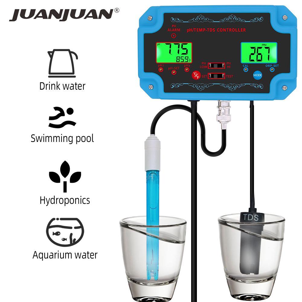 3 in 1 pH/TDS/TEMP Meter PH-2826 Detector pH Controller with Electrode BNC Type Probe Water Quality Tester for Aquarium 30% off