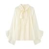 2026 European & American Style Lace-Up Sheer Casual Top