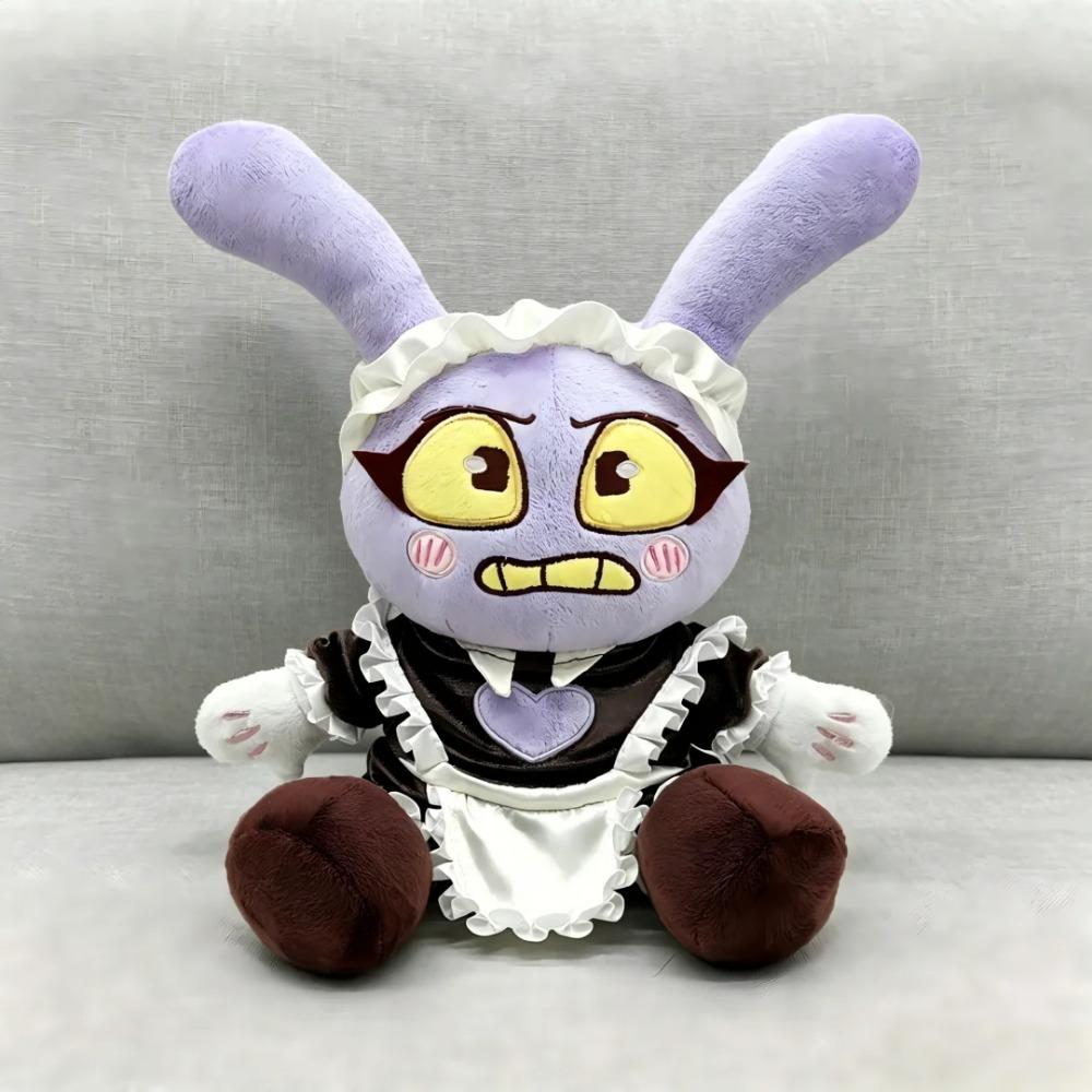 25CM Funny Maid Jax Plush Rabbit Doll Holding Gun Soft Stuffed Animal Amazing Digital Doll Circus Cartoon Toy For Kids Gift