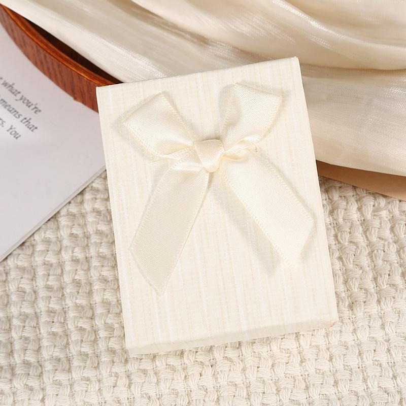 1Pc Cardboard Earring With Sponge Inside Ring Bow Bracelets Gift Box Rectangle Jewelry Set Necklace Packaging Boxes