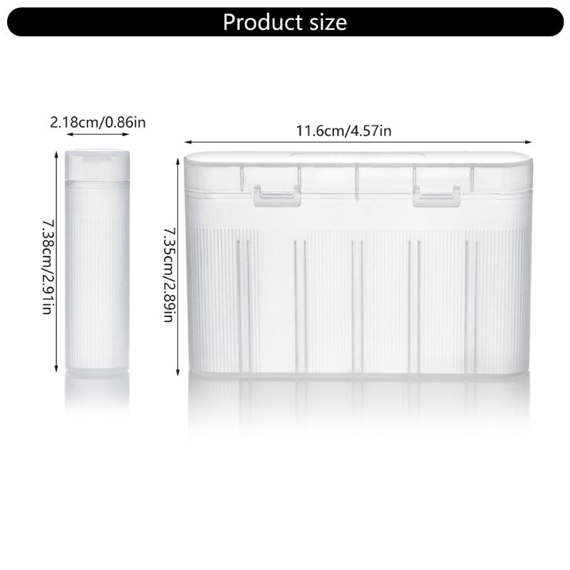 1-Slot/6-Slot Semi Transparent Battery Storage Box for AAA/AA/18650 Batteries Portable Battery Holder Case Organiser