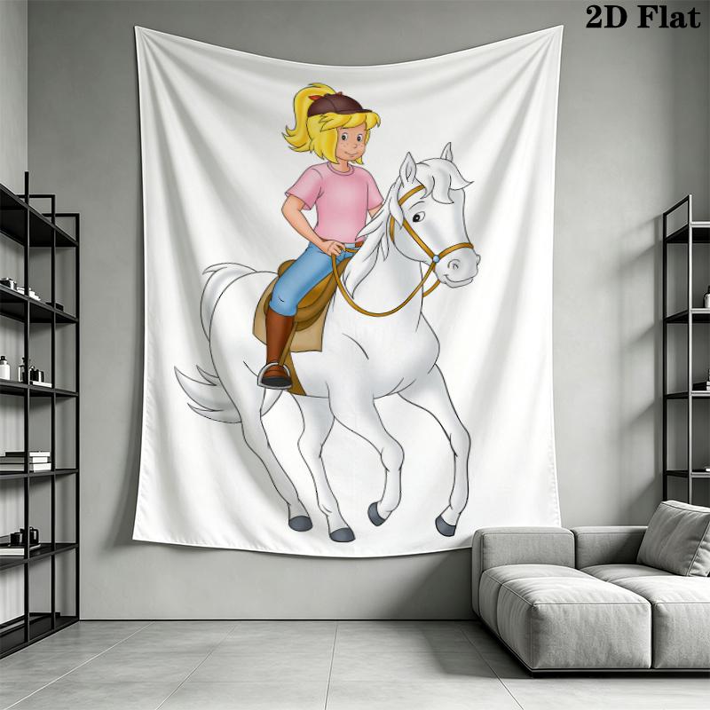 Bibi Blocksberg Wall Tapestry Aesthetic Wall Hanging Printed Fabric Blanket Decorative Tapestries for Bedroom Living Room Home Decor