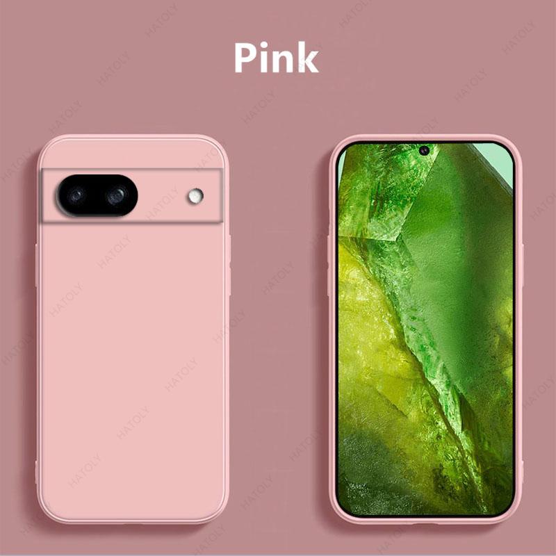 Чехол для Google Pixel 8a Чехол для Google Pixel 8a Funda Liquid Soft Silicon Para Bumper Phone Back Cover для Google Pixel 8a For Google Pixel 8a розовый