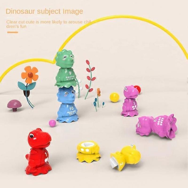 Creative Cartoon Dinosaur Stacking Matching Numerical Puzzle Toy, Preschool Educational Early Learning Toy For Toddlers & Kids, Develops Shape, Color,
