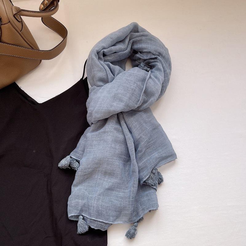 Cotton and Linen Scarf, Solid Color Beard Antique Shawl, Scarf, Desert Dubai Abu Dhabi Headscarf